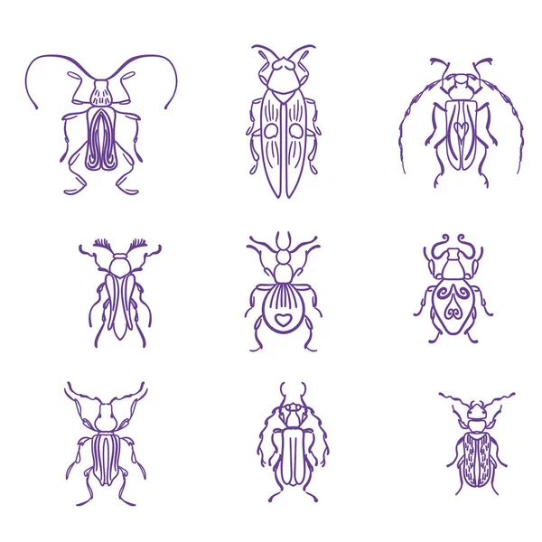 Käfer Insekten Modernes Symbol Symbol Und Illustration Glückliches Cartoon Insekt — Stockvektor