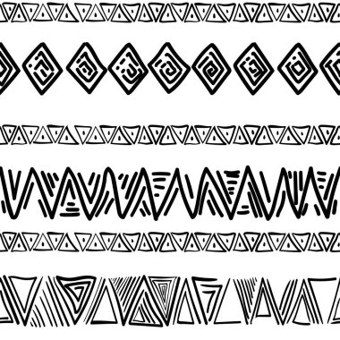 Kabile sanatı deseni. Etnik geometrik baskı. Aztek renginde yinelenen arka plan dokusu. Kızılderili, Güneybatı Hint baskısı. Etnik tasarım duvar kağıdı, kumaş, kapak, tekstil, dokuma, ambalaj.