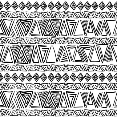 Kabile sanatı deseni. Etnik geometrik baskı. Aztek renginde yinelenen arka plan dokusu. Kızılderili, Güneybatı Hint baskısı. Etnik tasarım duvar kağıdı, kumaş, kapak, tekstil, dokuma, ambalaj.