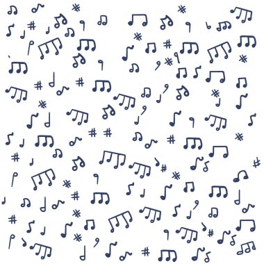 Müzik Enstrümanları Nesneleri, Hat Tasarımı, Festival, Olay, Canlı Konser. Vektör karikatür müzik aletleri, notalar. Desen