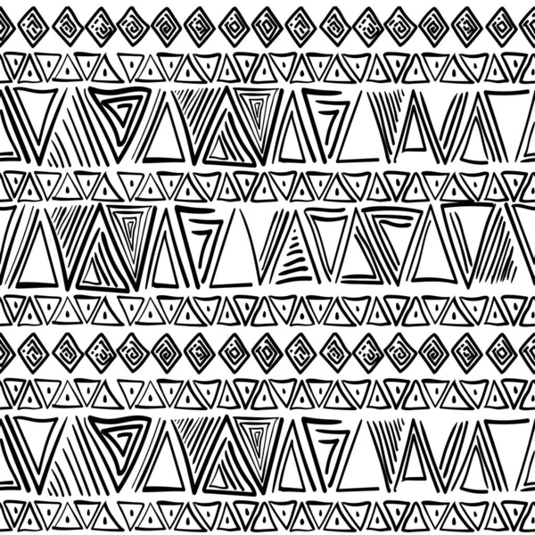 Kabile Sanatı Deseni Etnik Geometrik Baskı Aztek Renginde Yinelenen Arka — Stok Vektör