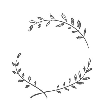 Vektör resmi, clipart, düzenlenebilir detaylar. Boho çiçek çerçevesi, metin şablonu. Çiçekli tasarımlar, daire şeklinde. Tasarımınız ve diğer şeyler için dekor elemanı. Çiçek desenli boho çerçeve ve kartı.