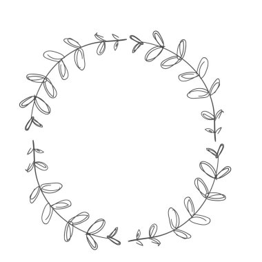 Vektör resmi, clipart, düzenlenebilir detaylar. Boho çiçek çerçevesi, metin şablonu. Çiçekli tasarımlar, daire şeklinde. Tasarımınız ve diğer şeyler için dekor elemanı. Çiçek desenli boho çerçeve ve kartı.