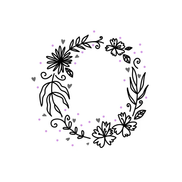 Vectorafbeelding Clipart Bewerkbare Details Boho Bloemen Frame Tekst Template Bloemen — Stockvector