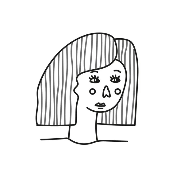 Портрет Женщины Голова Девушки Аватар Изображение Профиля Минималистка Плоская Векторная — стоковый вектор