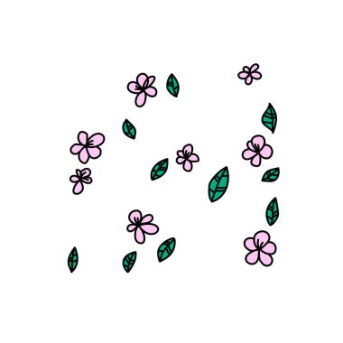 Yapraklı desen. Boho şablonu. Tasarımınız ve diğer şeyler için karalama dekoru ögesi. Vektör resmi, clipart, düzenlenebilir detaylar.