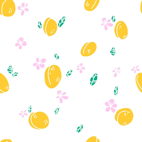 Humeur Abricot Ensemble Éléments Conception Doodle Fruits Collection Décoration Dessinée — Image vectorielle