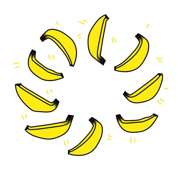 Sommerferienposter Artikel Skandinavischen Stil Design Idee Bananengrenze Vektorbild Cliparts Bearbeitbare — Stockvektor