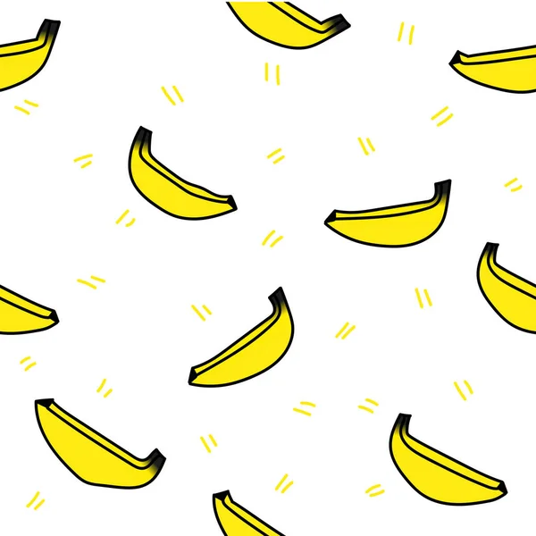 Pattern Cute Fruits Cartoon Style Bananas Vector Hand Drawn Textures Royalty Free Stock Illustrations