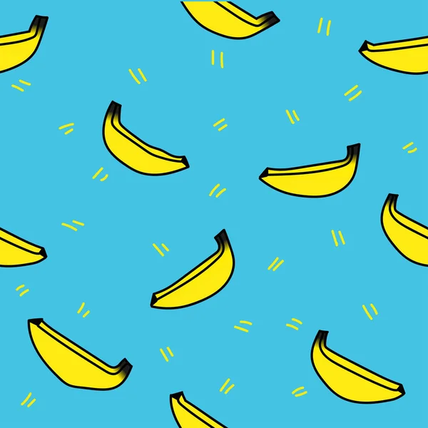 Pattern Cute Fruits Cartoon Style Bananas Vector Hand Drawn Textures Vector Graphics