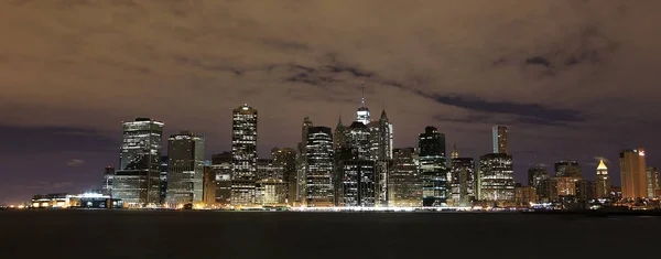 Vue Nuit Sur Manhattan — Photo