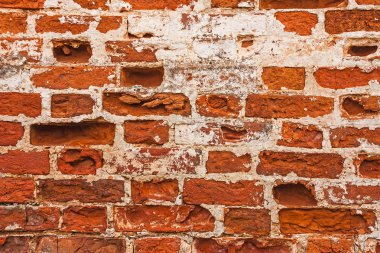 Bir eski manastır duvar tuğla koydu satırı. Yakın çekim.