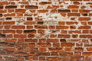 Bir eski manastır duvar tuğla koydu satırı. Yakın çekim.