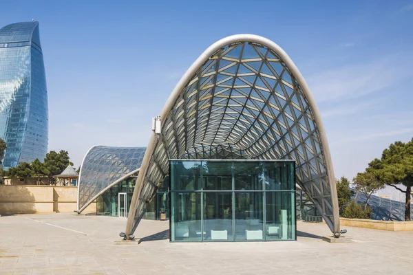 Station Supérieure Funiculaire Dans Nagorny Park Bakou République Azerbaïdjan Panorama — Photo