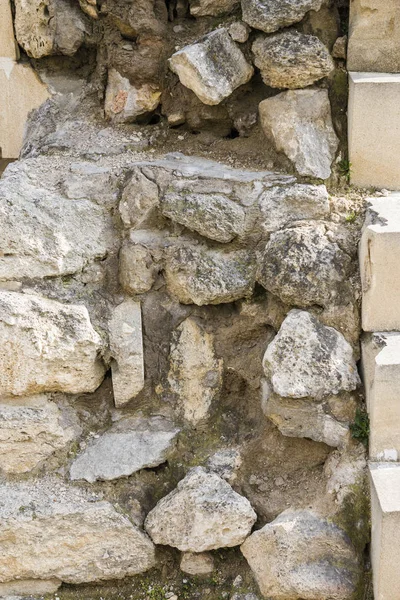 Struktur Von Natursteinen Aus Nächster Nähe Die Steine Stapeln Sich — Stockfoto