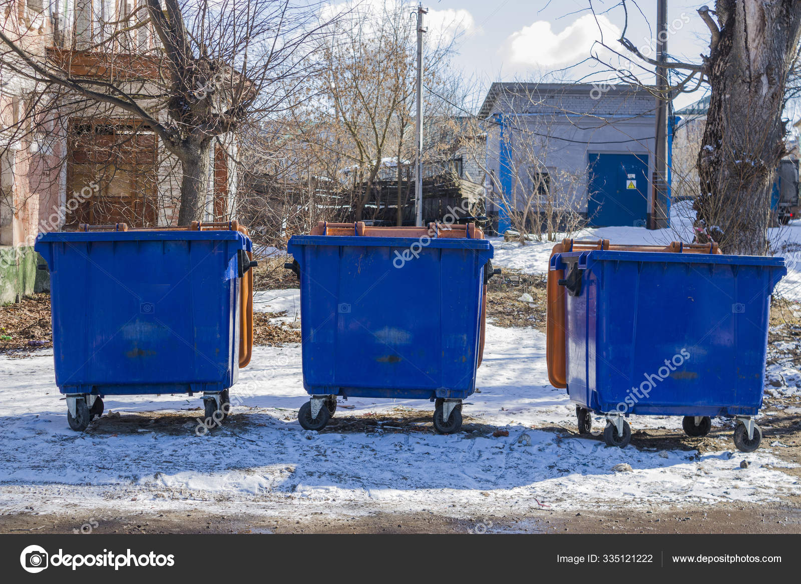 Garbage Containers Full Garbage Garbage Containers Used Collecting Solid Household Stock Photo