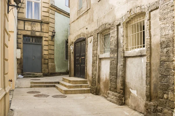 Utca Baku Városának Központi Részén Azerbajdzsán Történelmi Öröksége Icheri Sheher — Stock Fotó