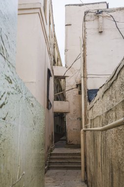  Bakü şehrinin merkez bölgesinde bir cadde. Azerbaycan 'ın tarihi mirası. Icheri Sheher..