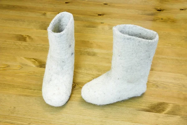 Felt Boots Russian Felt Boots Warmest Most Comfortable Necessary Footwear — Stock Photo, Image