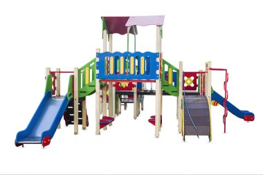 İnsanların ve Entertainment 'ın gelişimi için yapılmış bir parkta çocuk parkı. İzole edilmiş.