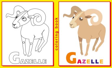 Harfleri ve kelimeleri ile çocuklar için boyama kitabı. Çöp G. ceylan