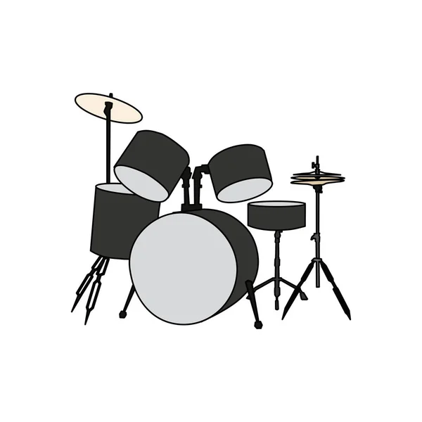 Conjunto musical de percussão sobre fundo branco. Vector illustratio — Vetor de Stock