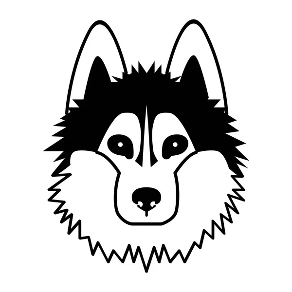 Cabeza de perro. Imagen de vector negro — Vector de stock