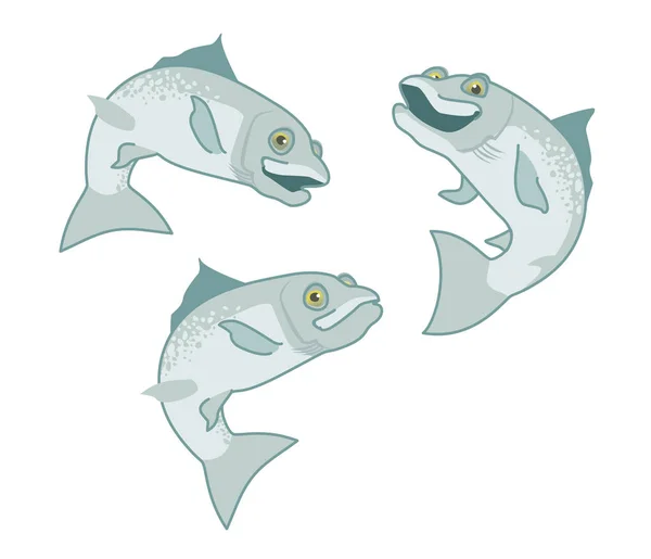 Salmón. la impresión de los peces sobre fondo blanco. vector — Archivo Imágenes Vectoriales