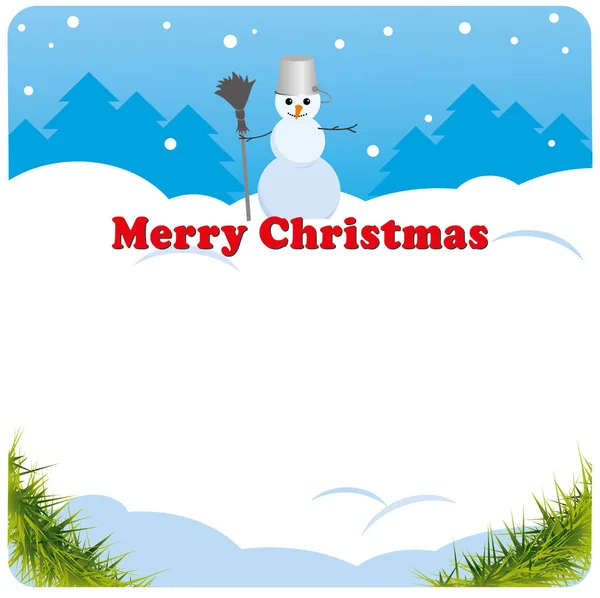 Christmas card. snowman in the background. choice for congratula — Stock Vector