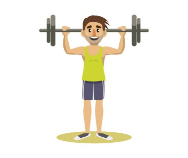 bir adam sağlıklı bir yaşam tarzı olur. bir halter tutan adam