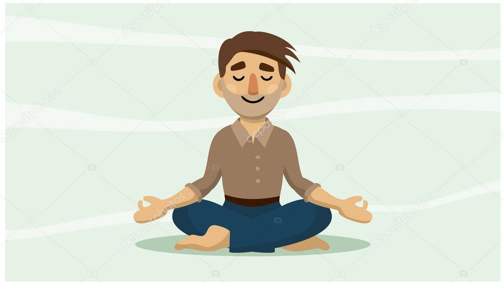 man sitting on the floor. yoga