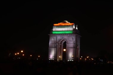 Hindistan Kapısı Yeni Delhi Hindistan gece görüntüsü