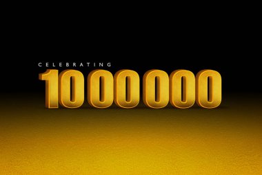 1000.000 bayrağın 3D yorumlanması. Takipçiler tebrik kartı için teşekkürler. Sosyal medya için 3d Görüntü