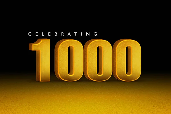 Rendering Der 1000 Jahr Feier Danke Follower Glückwunschkarte Illustration Für — Stockfoto