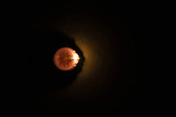 Świecąca Lampa Gliniana Ciemną Noc Happy Diwali Festiwal Światła Oświetlone — Zdjęcie stockowe