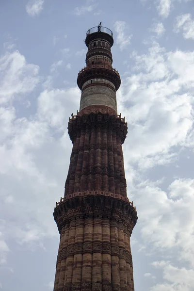 Qutub Minar Najwyższe Cegły Minaret Świata New Delhi Indie Światowe — Zdjęcie stockowe