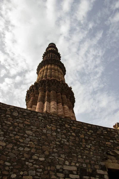 Qutub Minar Najwyższe Cegły Minaret Świata New Delhi Indie Światowe — Zdjęcie stockowe