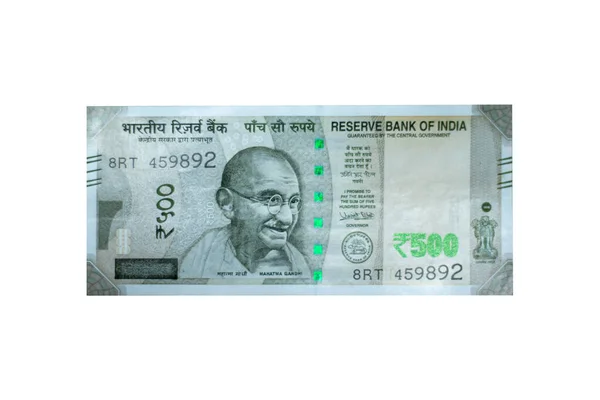 Indian 500 Banknot Walutowy Rupia Mahatma Gandhi — Zdjęcie stockowe