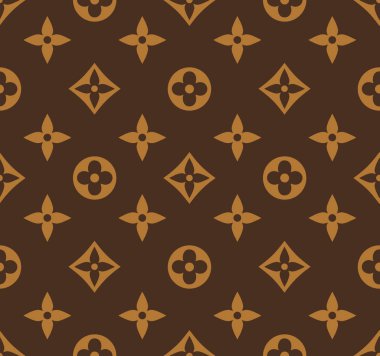 Lüks Geometrik Simgesiz Vintage Moda Deseni. Koyu Kahverengi Arkaplanda Tekstil İzlerine Hazır.