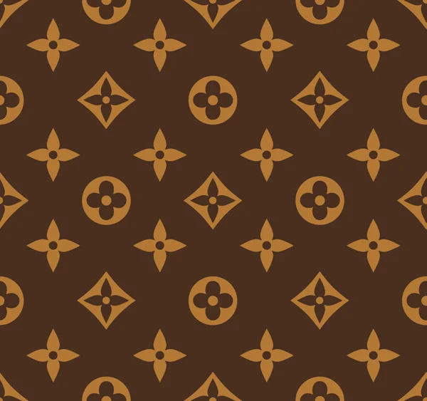 Lüks Geometrik Simgesiz Vintage Moda Deseni. Koyu Kahverengi Arkaplanda Tekstil İzlerine Hazır.