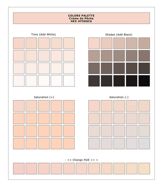 COLORS PALETTE / Creme de Peche / Spring and Summer 2020 Colors Palette for Textile Prints and Digital Use. Fashion Trend Colors Guide with Tints and Shades Swatches, Compatible with Design Softwares.