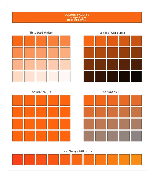 COLORS PALETTE / Orange Tiger / Spring and Summer 2020 Colors Palette for Textile Prints and Digital Use. Fashion Trend Colors Guide with Tints and Shades Swatches, Compatible with Design Softwares.