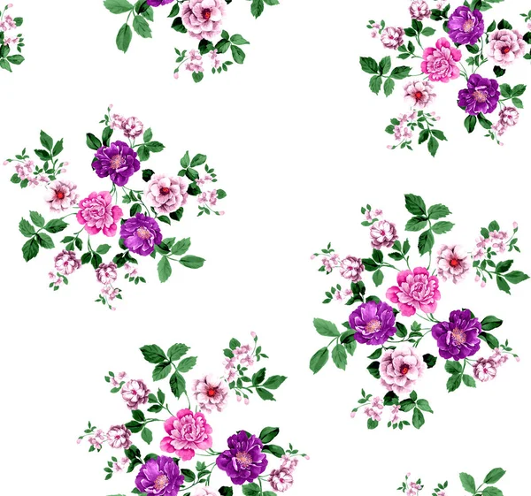 Patrón Floral Inconsútil Colorido Patrón Flores Decorativas Dibujadas Diseño Para —  Fotos de Stock