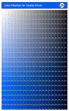Renk Paleti Tekstil İzleri - 25. Tints ve Shades Swatch ile Moda Trend Renkleri Kılavuzu, Tasarım Yazılımları ile Uyumlu.