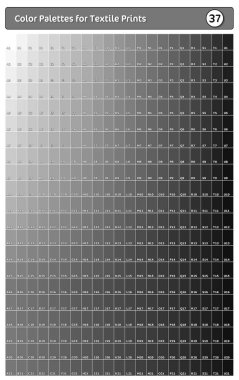 Renk Paleti Tekstil İzleri - 37. Tints ve Shades Swatch ile Moda Trend Renkleri Kılavuzu, Tasarım Yazılımları ile Uyumlu.
