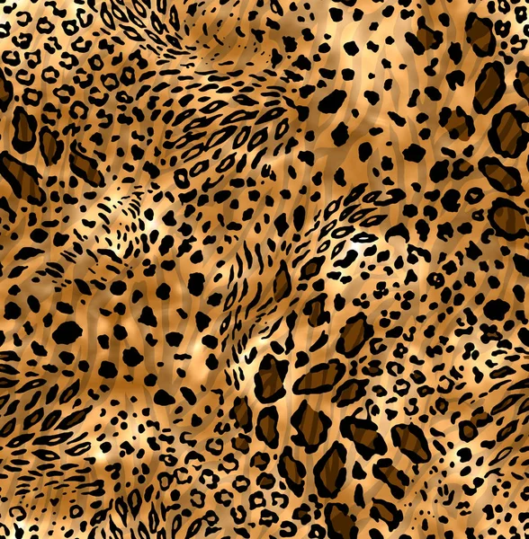 Bezešvé Divoké Pleti Směs Tygří Kůže Jaguáří Kůže Leopard Tisk — Stock fotografie