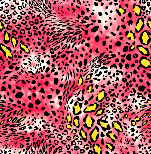 Kusursuz vahşi deri deseni. Kaplan derisi, jaguar derisi. Açık pembe arkaplanda leopar izi.