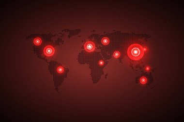 Virüs salgını 2020 posteri. Coronavirus solunum hastalığı önleme ve farkındalık. Corona virüsü dünya haritası geçmişi. Tıbbi afiş şablonu.