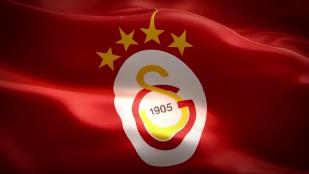 Galatasarays Flag Vinker Vinden Høj Opløsning Full Looping Video Internationalt – Stock-video