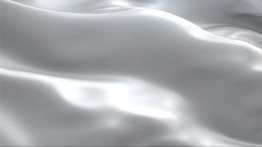 Rüzgarda Dalgalanan Beyaz Renk Bayrağı. 4K Yüksek Çözünürlük Tam HD. Kusursuz Döngü Animasyonu Kapanış Video Sunumu.